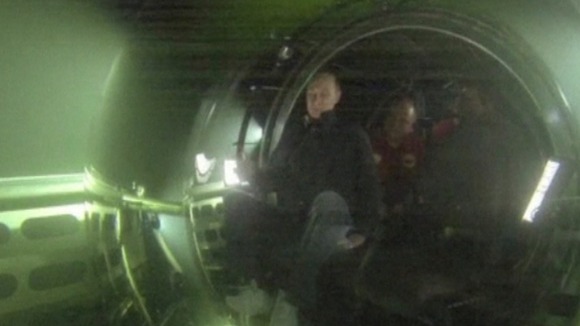 President Putin was accompanied on the dive.