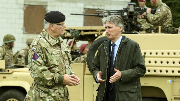 Defence Secretary Philip Hammond with Chief of the General Staff Sir Peter Wall in a recent visit to Essex.