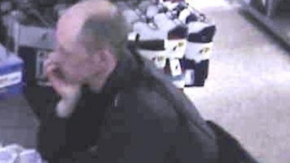 CCTV footage of James Allen in a sports shop in Scarborough on Wednesday.