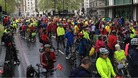 The cyclists gather in Park Lane.