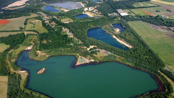 Aerial view of Bawsey Pits