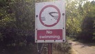 No swimming sign at Bawsey Pits