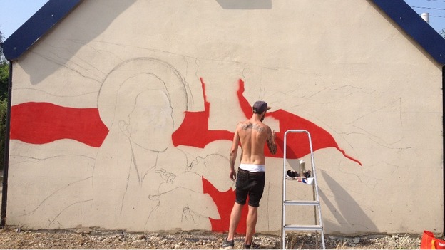 The painting starts