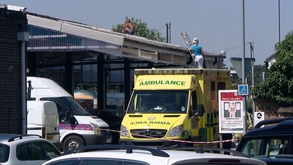 Man on the roof of Ipswich Station