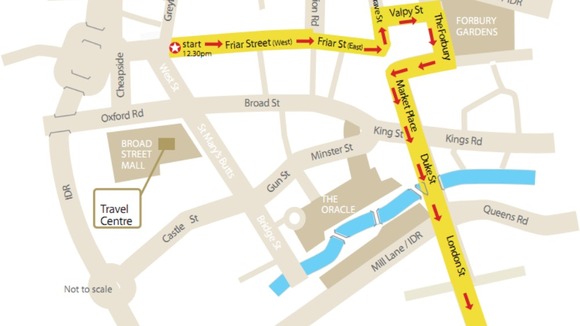 map of Reading route