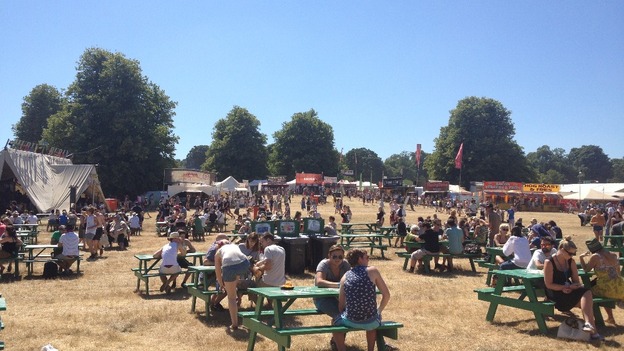 Festival goers enjoying the sunshine at Latitude