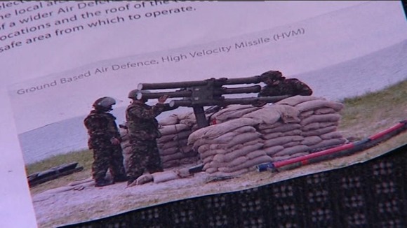 An image of a ground based air defence High Velocity Missile pictured in the leaflet