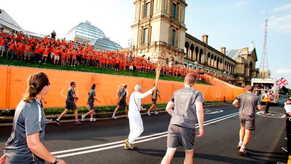 In more recent times as the Olympic torch is carried past