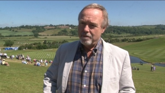 Sir Terry Matthews with 2012 Ryder Cup Course as backdrop