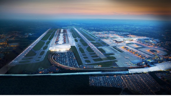 Computer generated image of how a second runway at Gatwick might look