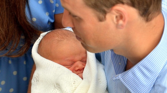 Duke of Cambridge with his new born son