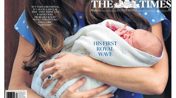 The Times carried a picture featuring the Duchess of Cambridge.