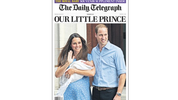The Daily Telegraph hails 'our little prince'.