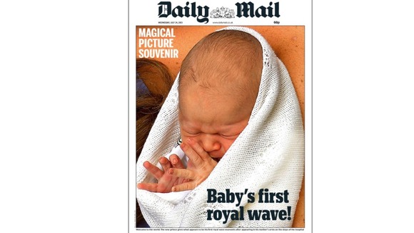 The Daily Mail shows the prince's first wave.