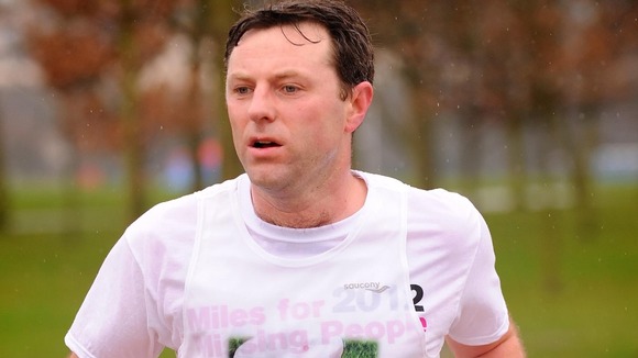 Gerry McCann takes part in the Miles for Missing People run, in Regent's Park, central London in 2012.