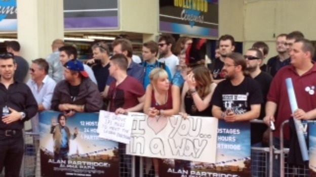 Crowds get ready to greet Alan Partridge