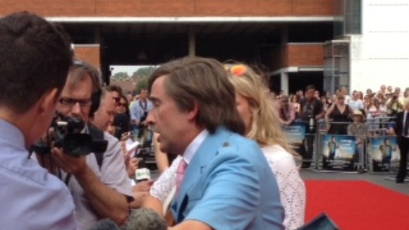 Alan Partridge being interviewed at the world premiere of Alpha Papa at Anglia Square in Norwich