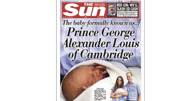Papers laud Prince George after royal baby name revealed