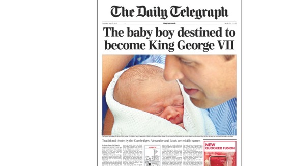 Papers laud Prince George after royal baby name revealed