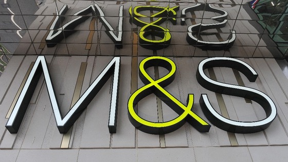 Marks and Spencer sign.