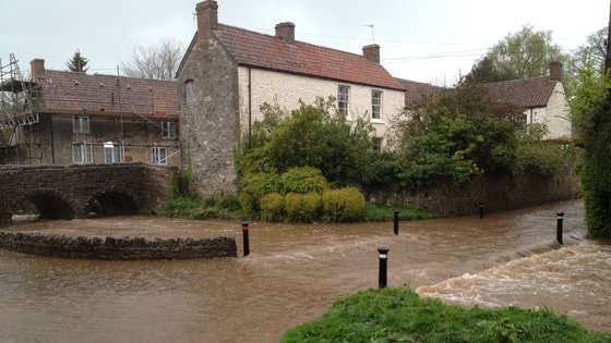 Flooded road in Chew Stoke