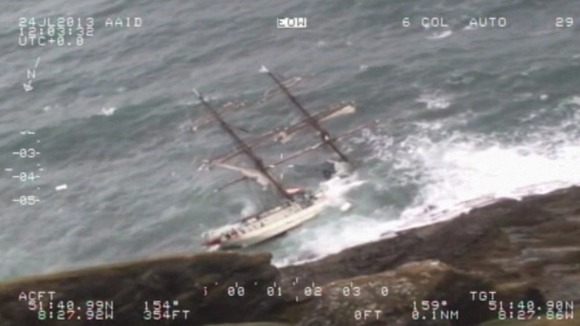 The ship disappeared below the waves within minutes to the crew being rescued.