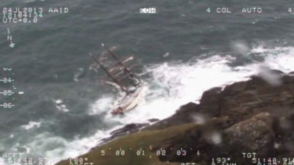 The ship disappeared below the waves within minutes to the crew being rescued.
