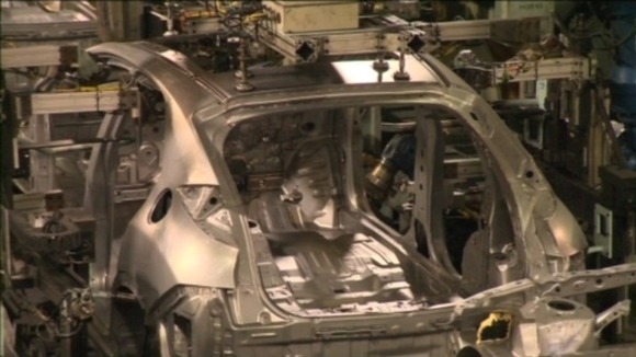 Honda car on production line