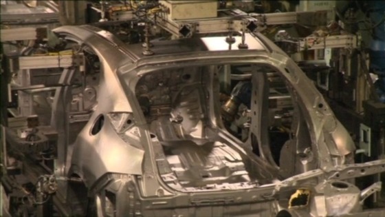 Honda car on production line