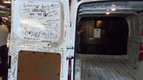 Ford van with markings