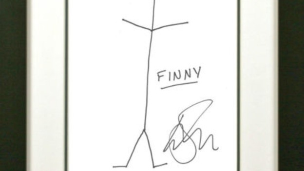 Six foot seven Steven Finn as drawn by Ian Bell