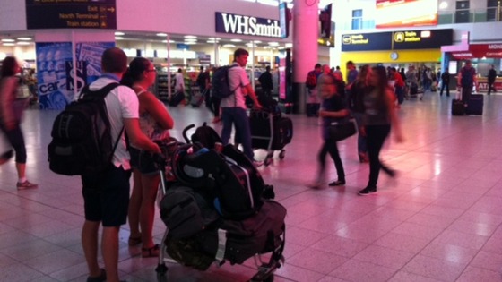 Crowds at airport