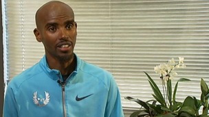 Double Olympic champion Mo Farah speaking exclusively to ITV News.
