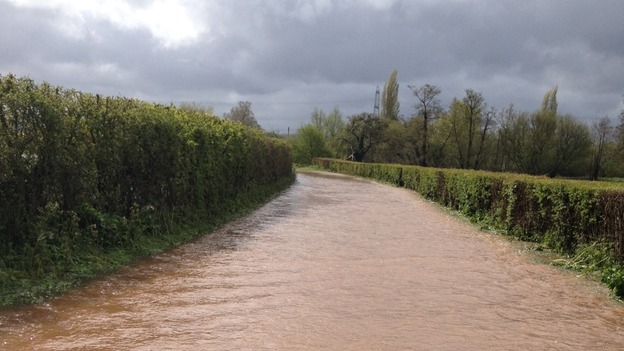 flooded road near Taunton