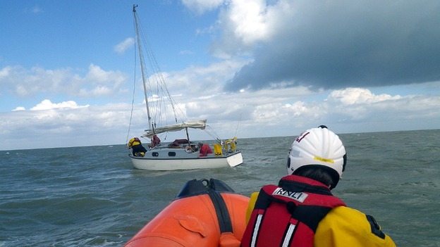 RNLI lifeboat attending rescue
