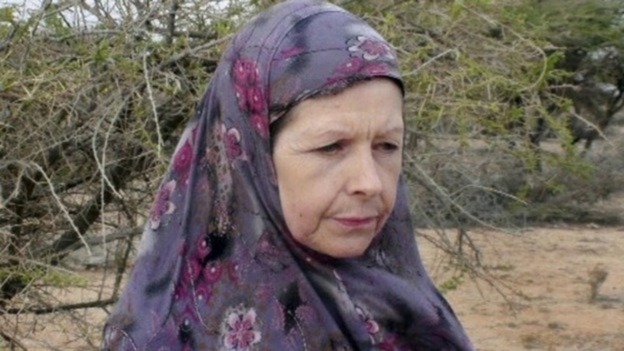Judith Tebbutt pictured after her release after six month of captivity in Somalia.