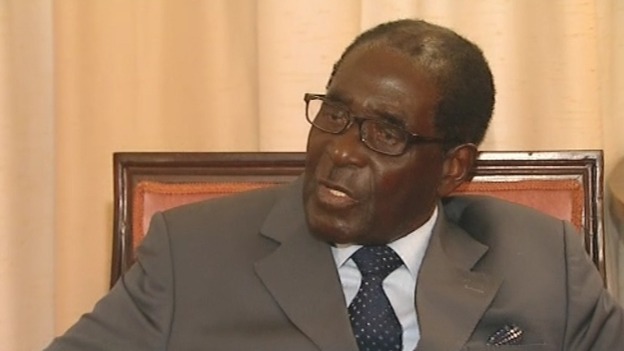 Robert Mugabe speaking exclusively to ITV News.