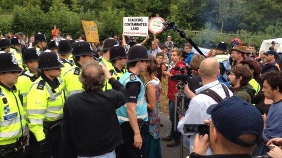 police and protestors