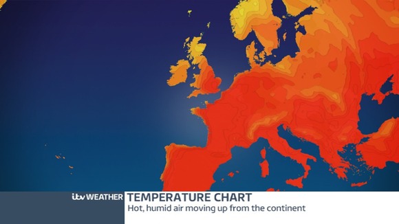 Hot air is moving up from the continent