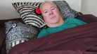 Paralysed road accident victim Paul Lamb at home in Leeds today.