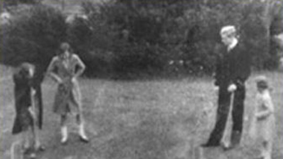 Princesses Elizabeth & Margaret Rose & Prince Philip playing croquet in 1939
