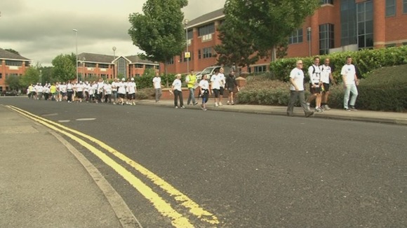 Dozens of colleagues joined runners starting marathon challenge