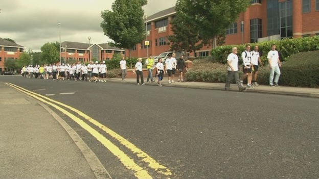 Dozens of colleagues joined runners starting marathon challenge