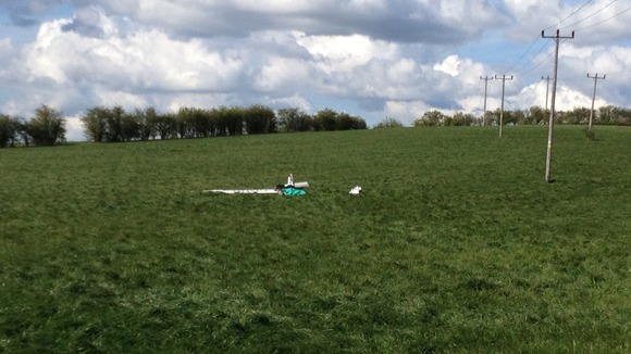 Glider crashed in Bedfordshire