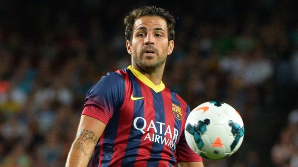 Cesc Fabregas in action for Barcelona during a pre-season friendly