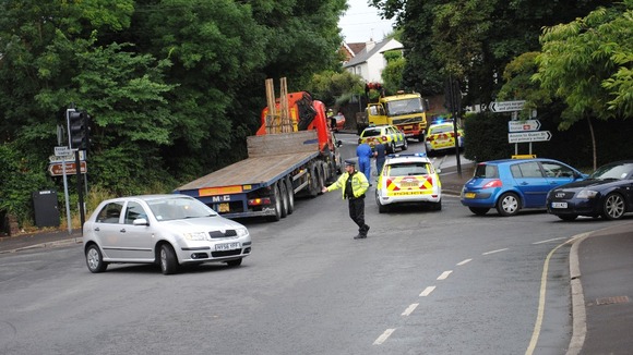 Police cars at the scene
