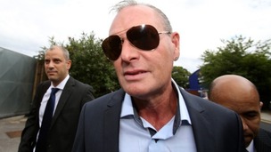 Paul Gascoigne arrives at Stevenage Magistrates Court.