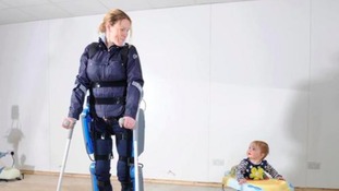 Claire Lomas with her son