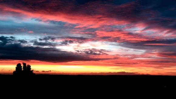 Sunset over Nottinghamshire.