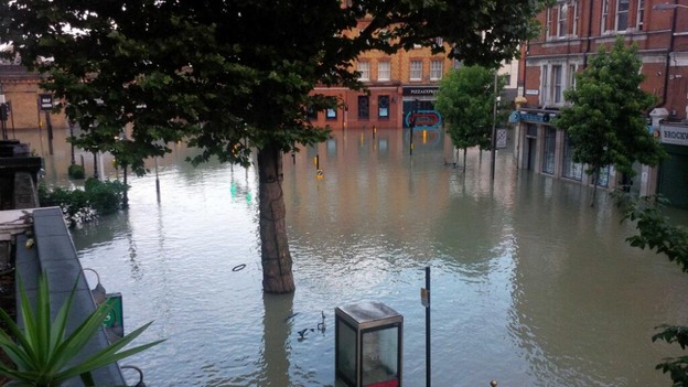 Resident captures the damage done by flooding from his window